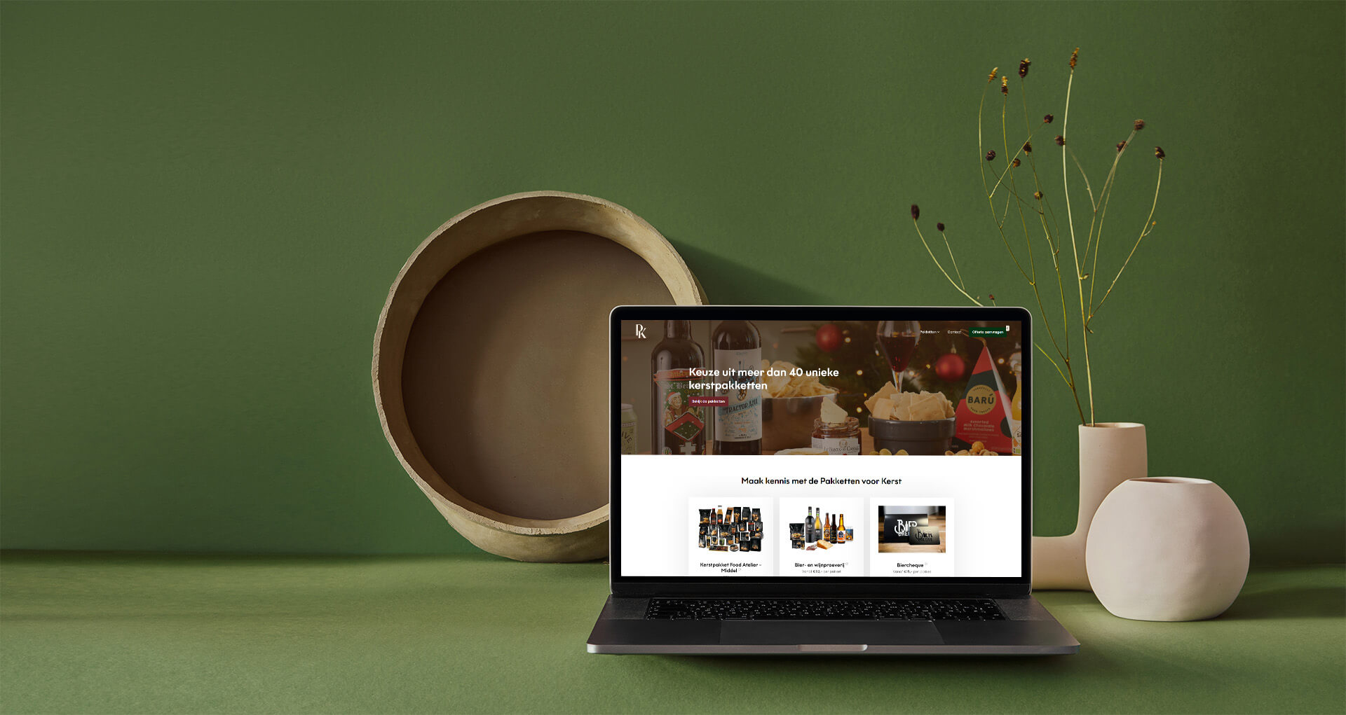 Mockup website Pakketten voor Kerst